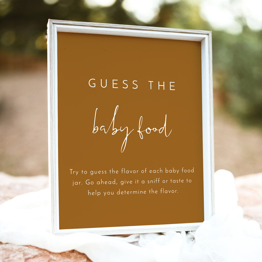 INDIE Guess the Baby Food Baby Shower Game Sign - Unframed