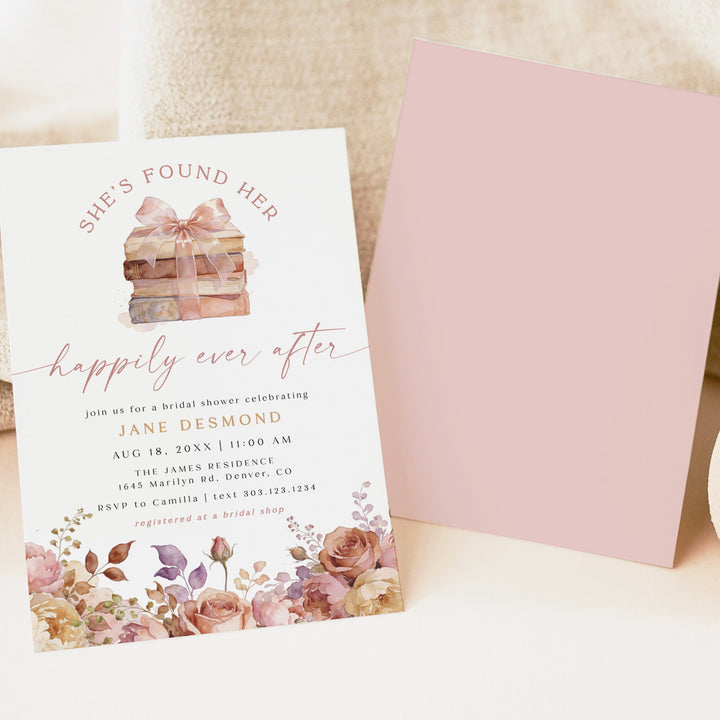JANE Happily Ever After Book Themed Bridal Shower Invitation