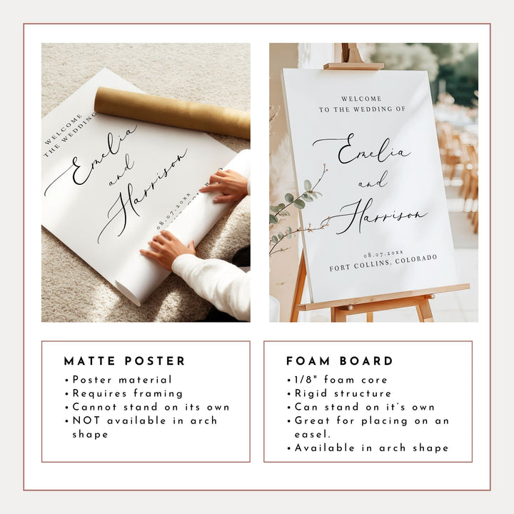 EVELYN Minimalist Wedding Welcome Sign