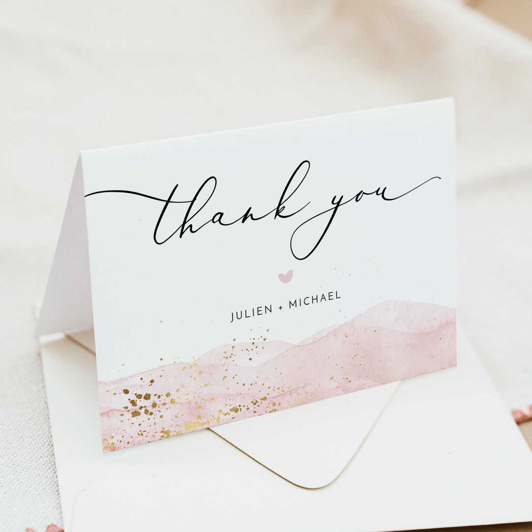 JULIEN Modern Boho Wedding Thank You Cards with Envelope