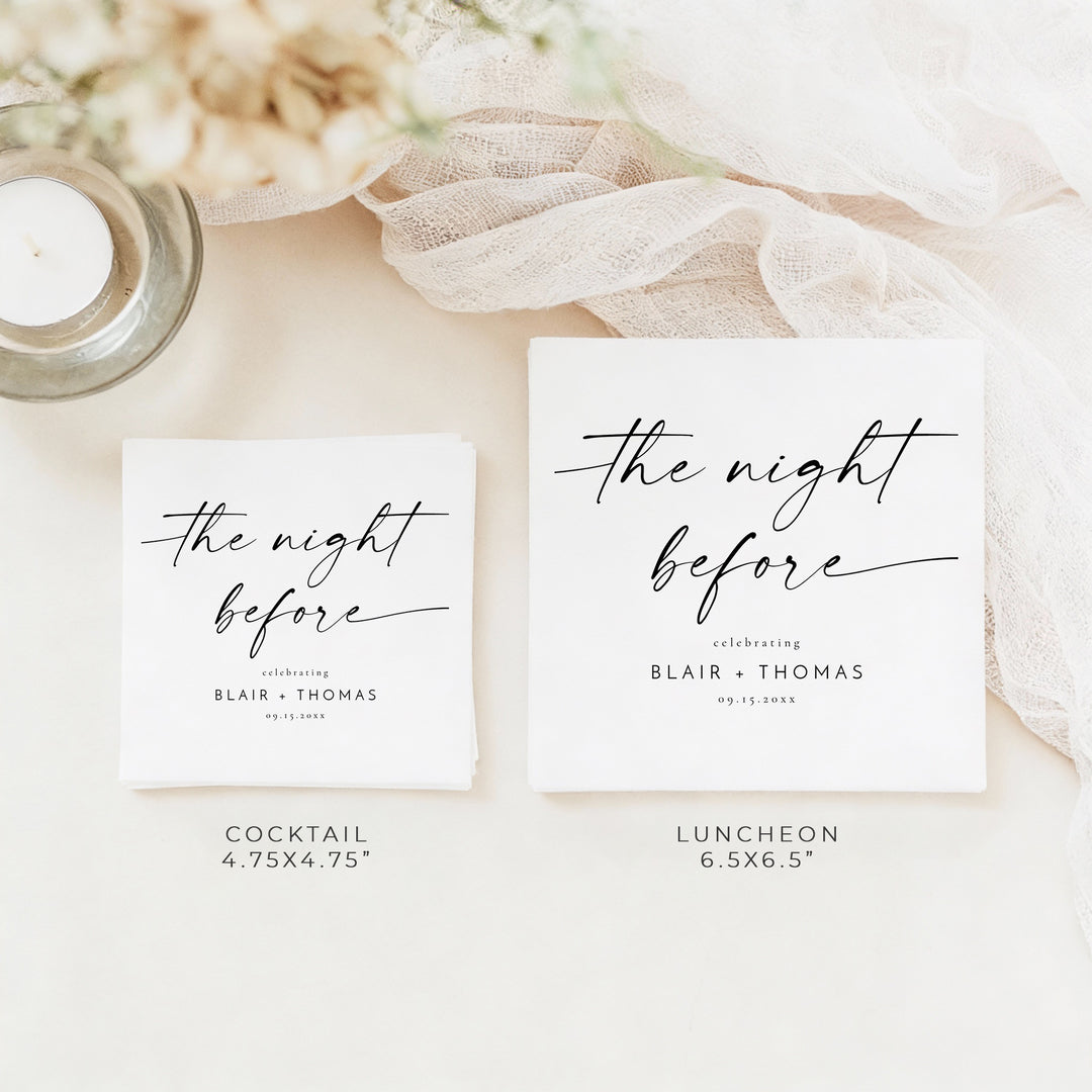 BLAIR The Night Before Rehearsal Dinner Napkins Personalized
