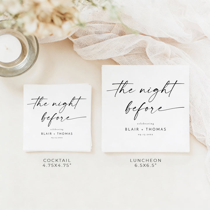 BLAIR The Night Before Rehearsal Dinner Napkins Personalized