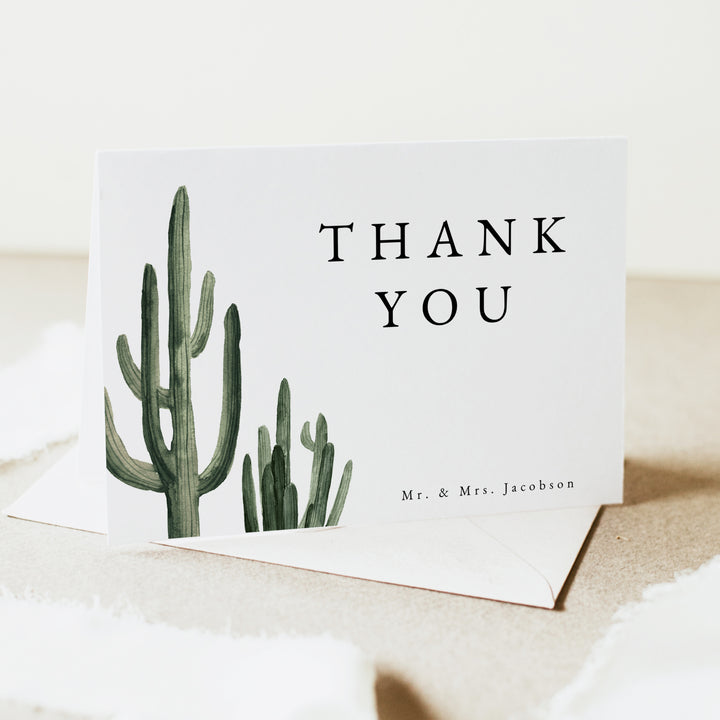 ELEANOR Personalized Modern Boho Wedding Thank You Card with Envelopes