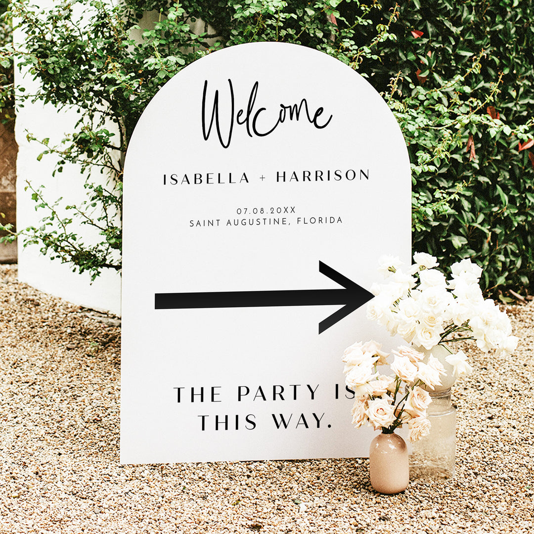 WILLOW Modern Minimalist Wedding Direction Arrow Sign