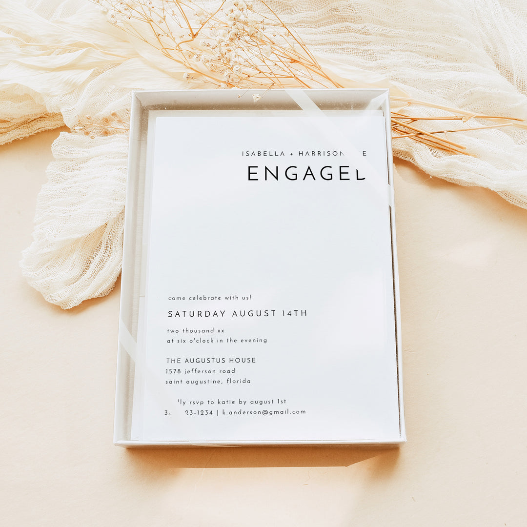 KENNEDY Elegant Luxury Engagement Party Invitations