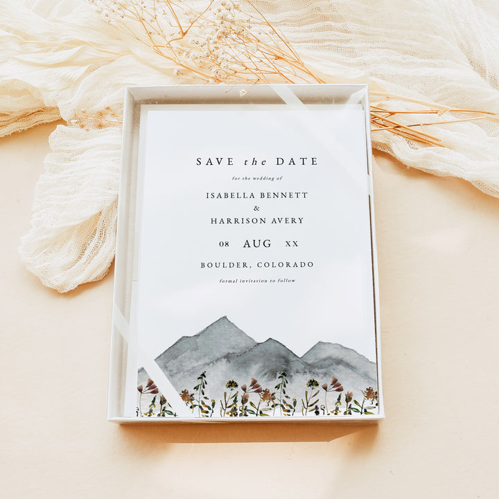 HEIDI Rustic Wildflower Wedding Save the Date Cards