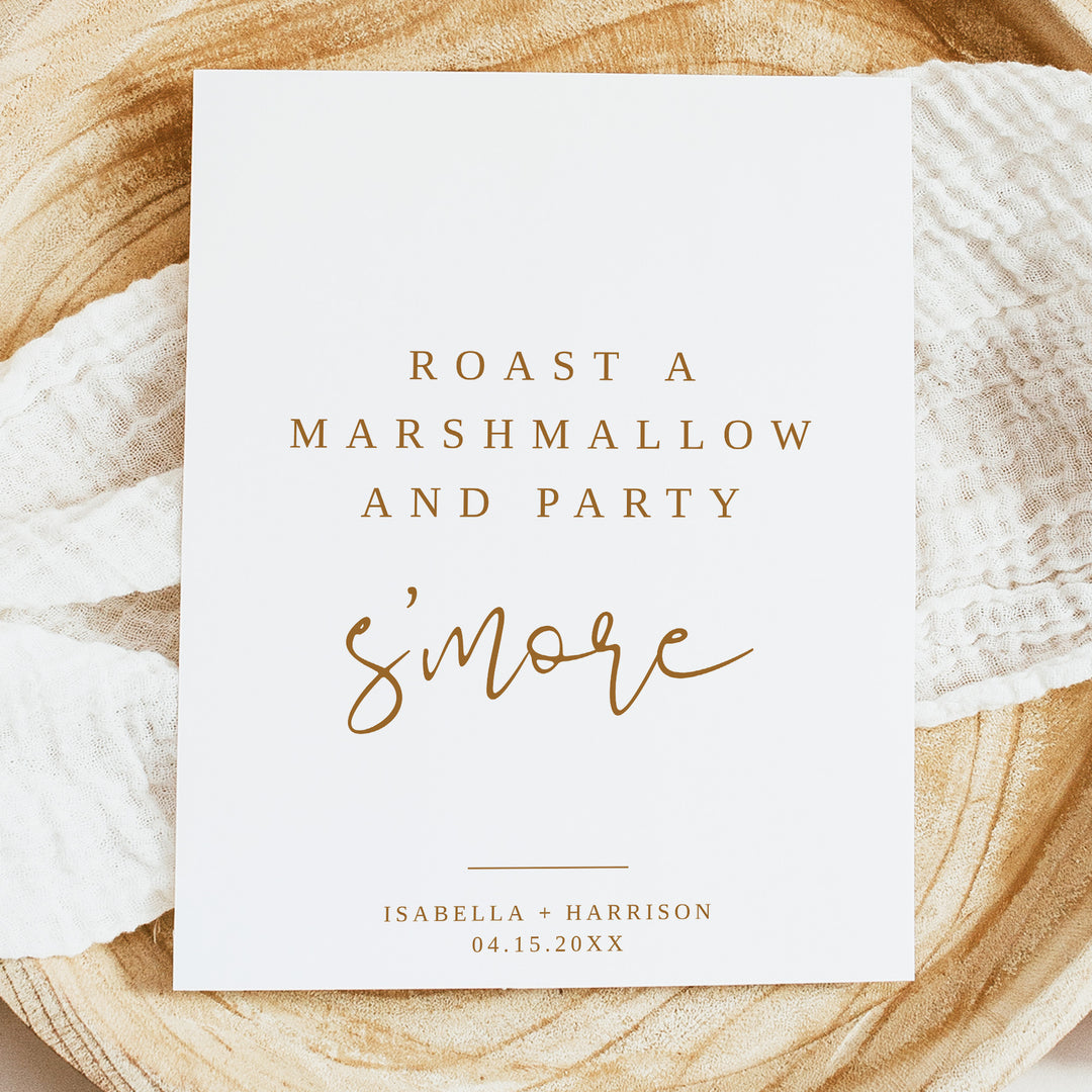 INDIE S'mores Bar Sign for Rustic Wedding or Fall Party