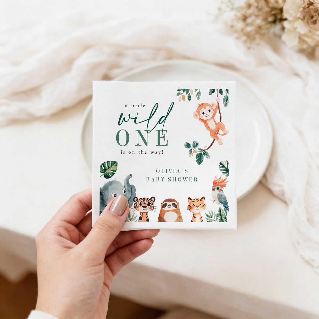 WILDER Personalized Wild One Baby Shower Napkins