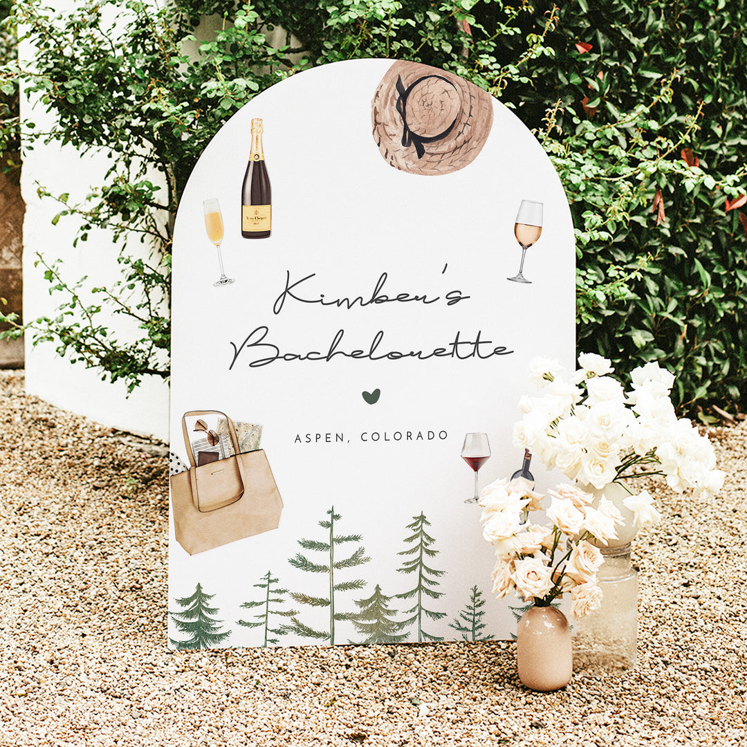 TIMBER Rustic Camping and Wine Bachelorette Weekend Welcome Sign