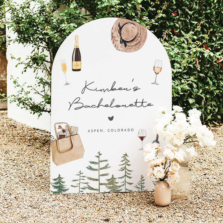 TIMBER Rustic Camping and Wine Bachelorette Weekend Welcome Sign