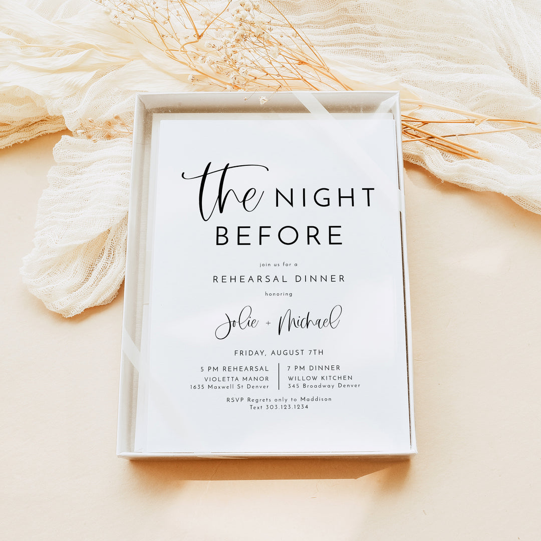 JOLIE The Night Before Simple Wedding Rehearsal Dinner Invitation