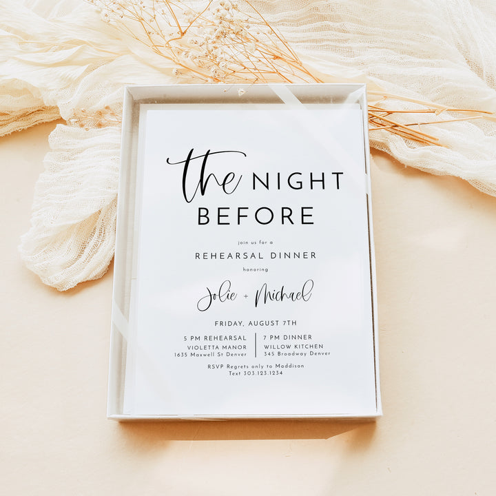 JOLIE The Night Before Simple Wedding Rehearsal Dinner Invitation