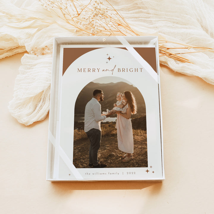GALA Terracotta Boho Arch Photo Christmas Card Set