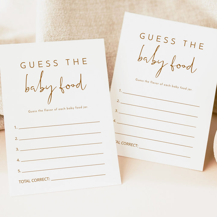 INDIE Guess the Baby Food Boho Baby Shower Guessing Game Card