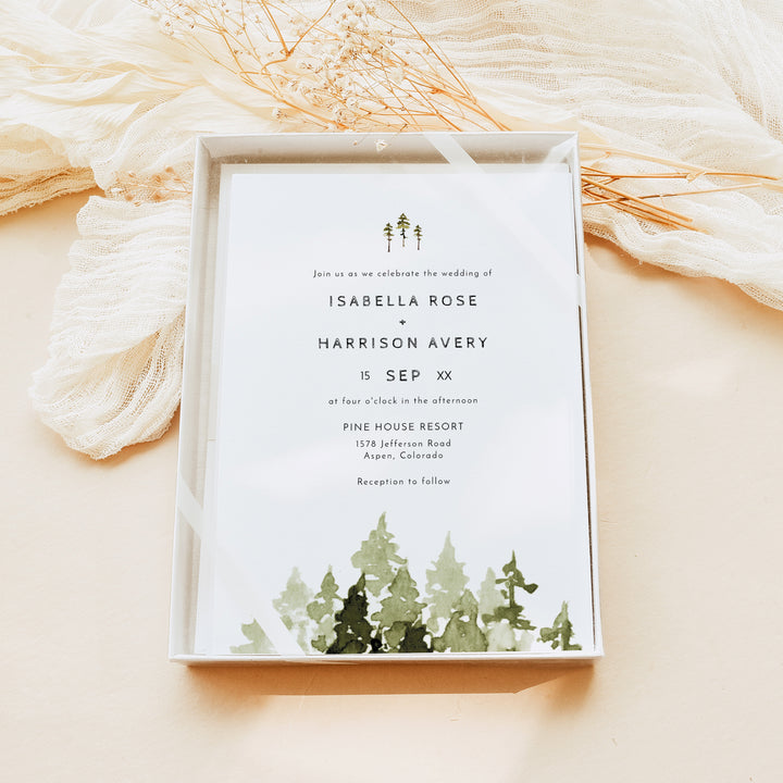 JENNA Rustic Outdoor Wedding Invitation with Photo