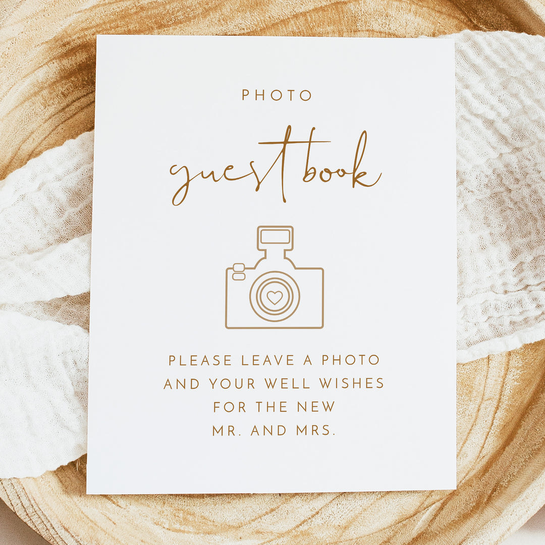 INDIE Terracotta Boho Wedding Polaroid Photo Guest Book Sign