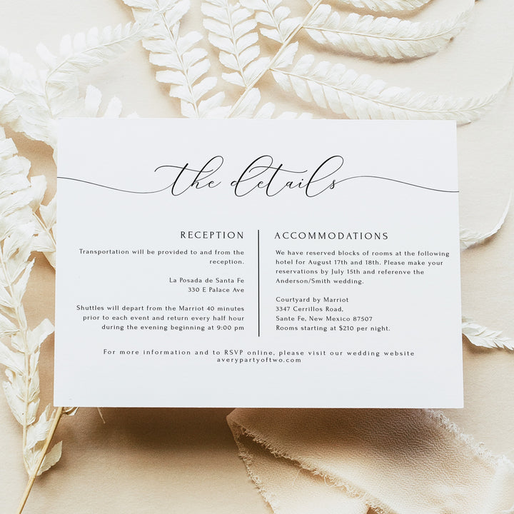 ASHER Elegant Calligraphy Wedding Invitation Suite with Photo