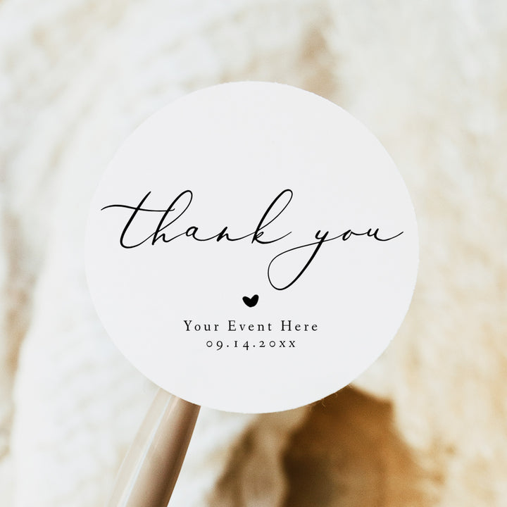 EVELYN Elegant Calligraphy Script Favor Stickers