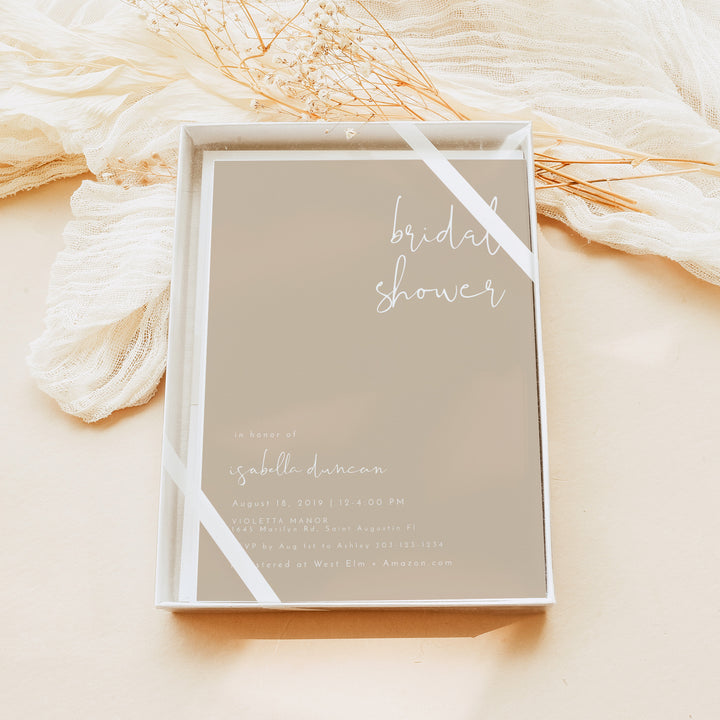 INDIE Modern Beige Boho Wedding Shower Invitation with Photo