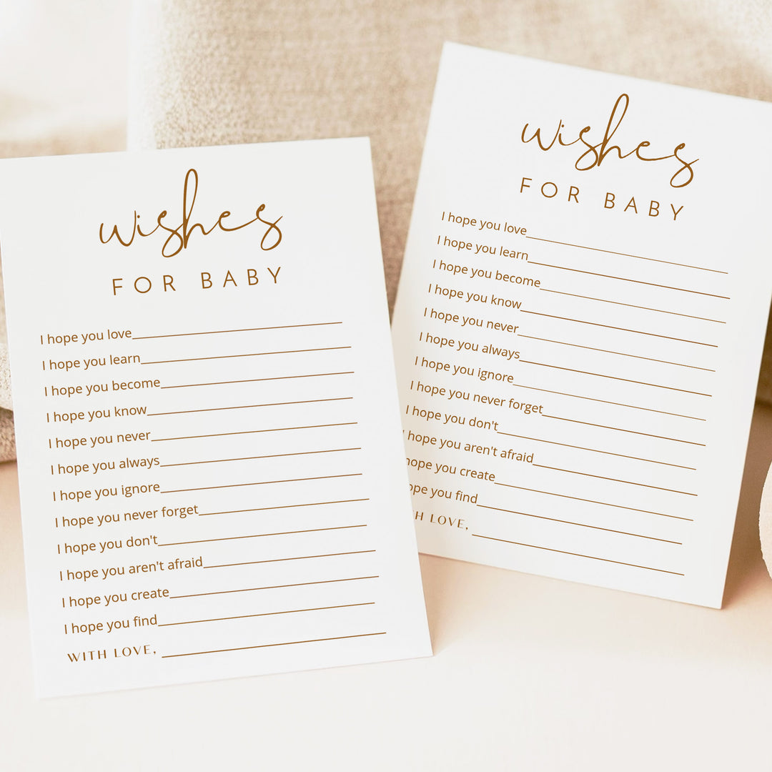 INDIE Wishes for Baby Gender Neutral Baby Shower Game Card