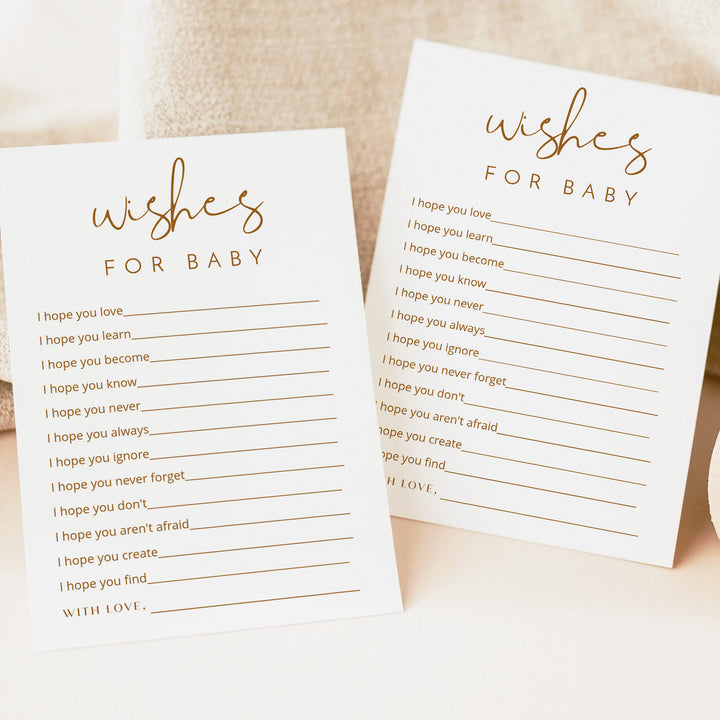 INDIE Wishes for Baby Gender Neutral Baby Shower Game Card