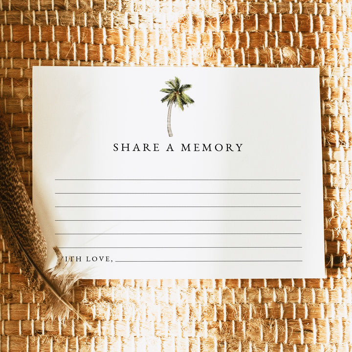 MONA Tropical Palm Tree Share A Memory Funeral Card