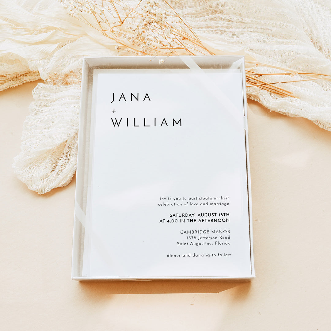 KENNEDY Elegant Luxury Wedding Invitation with Photo