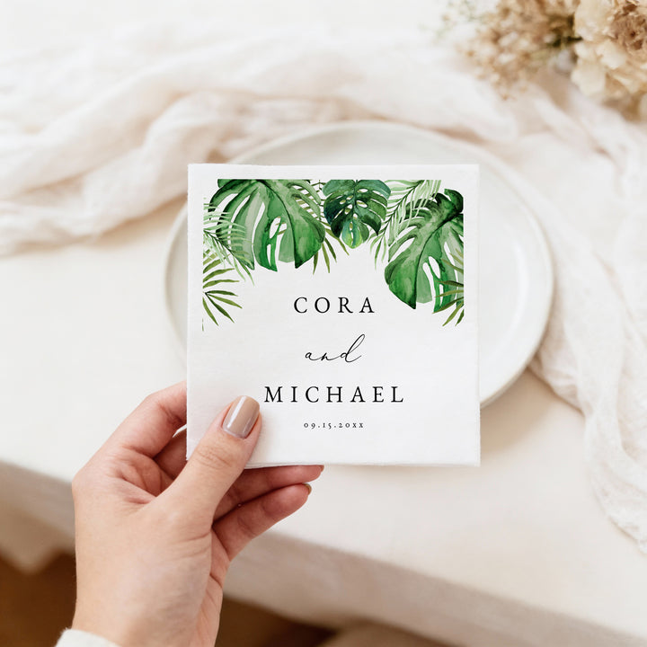 CORA Beach Destination Wedding Napkins Personalized