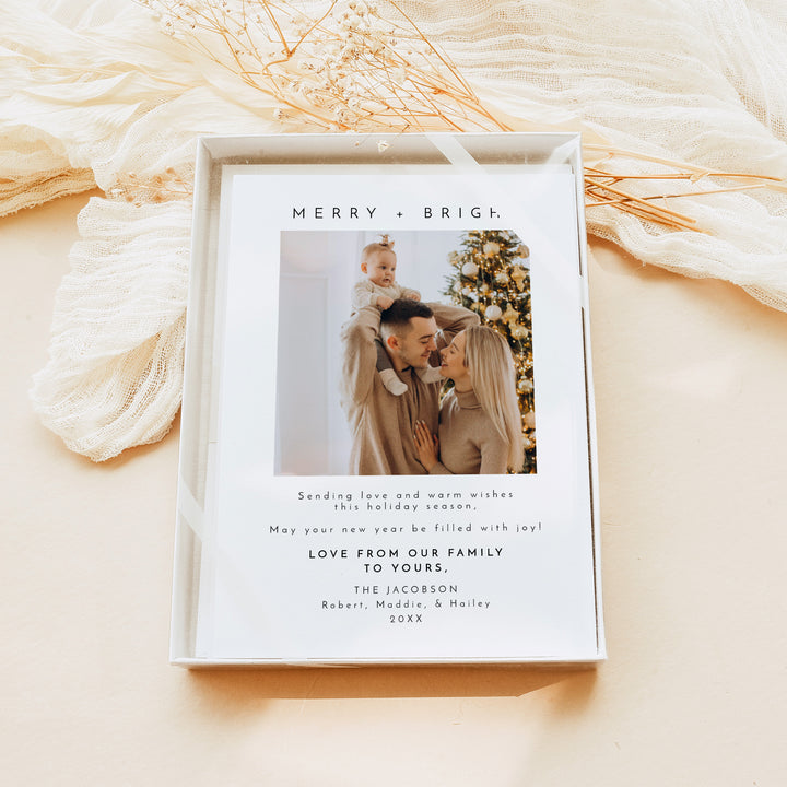 KENNEDY Merry and Bright Personalized Photo Christmas Card Pack