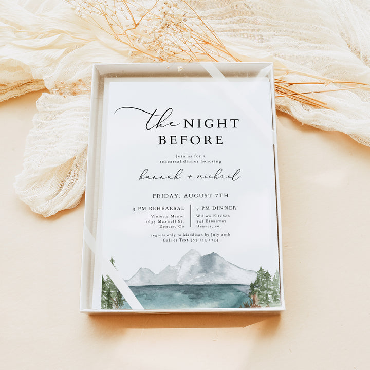CLOVER Rustic The Night Before Wedding Rehearsal Dinner Invitation