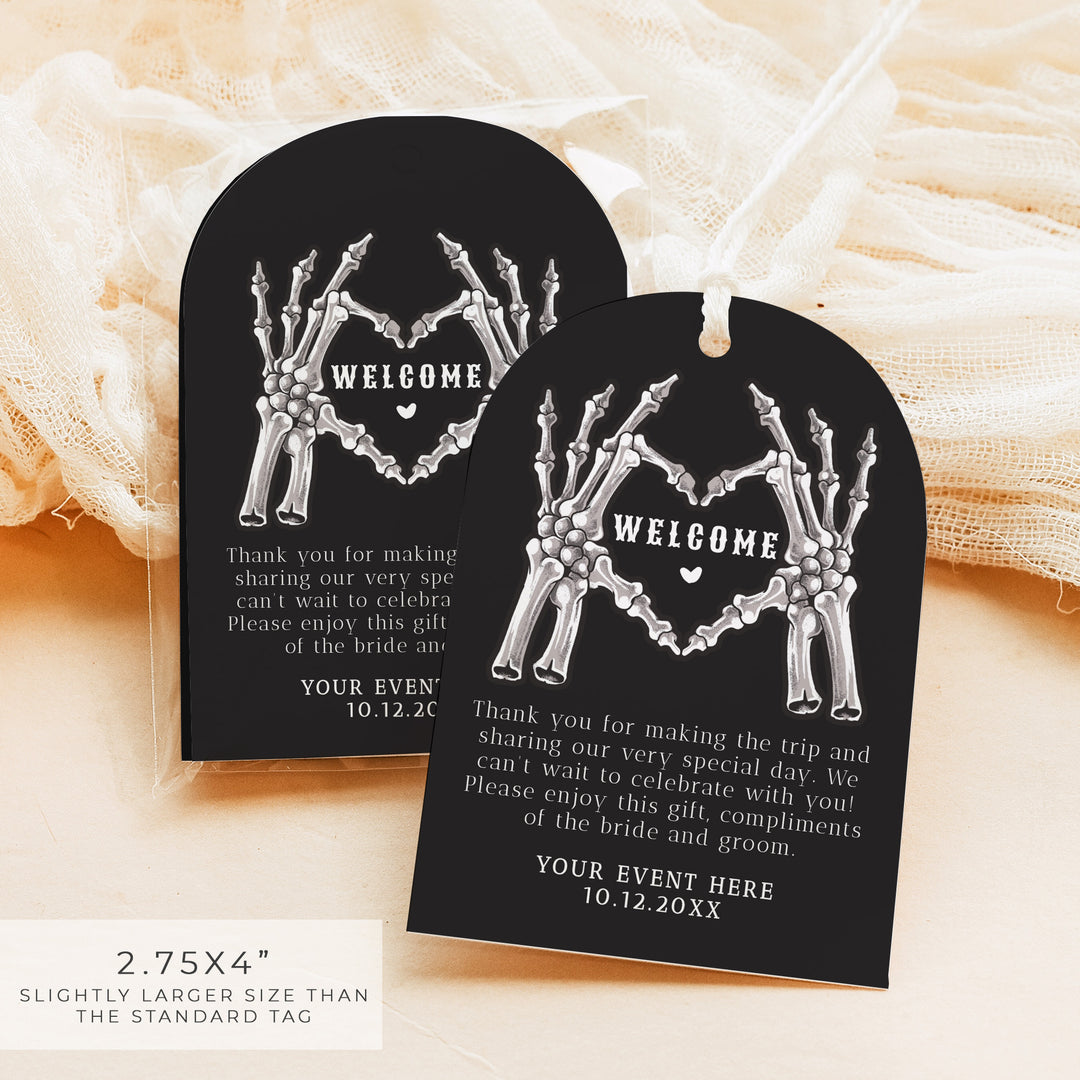 NOVA Til Death Do Us Part Skeleton Wedding Welcome Bag Tags
