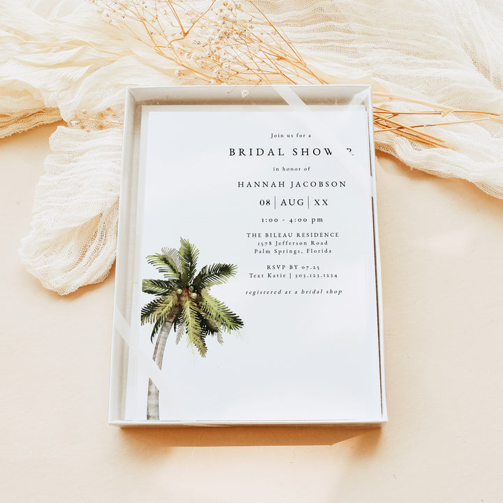 MONA Tropical Palm Tree Bridal Shower Invitations