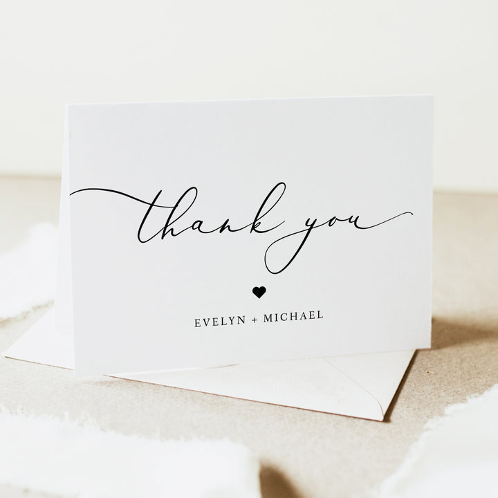 EVELYN Personalized Elegant Wedding Thank You Card