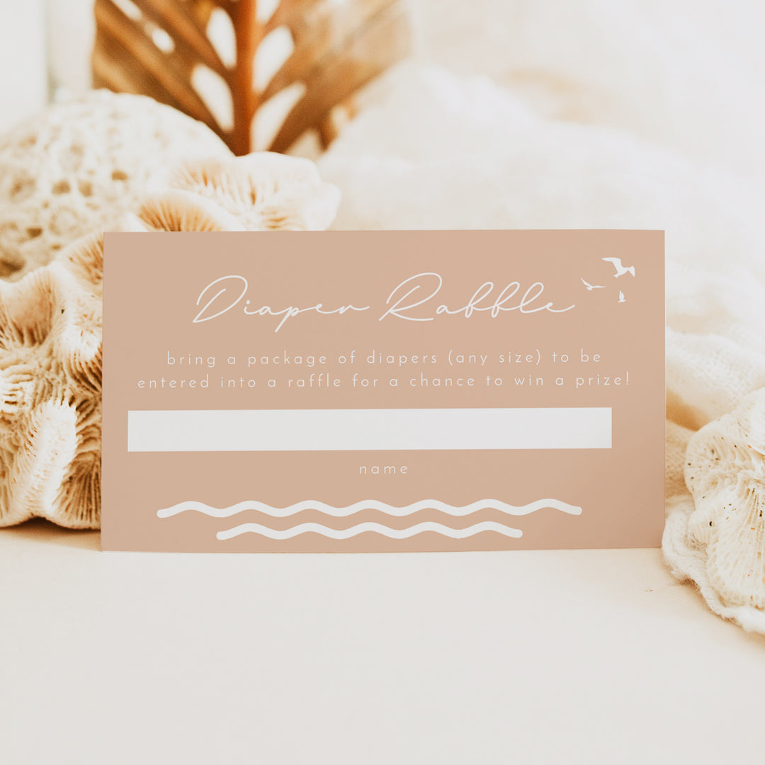 OCEANSIDE Baby on Board Beach Baby Shower Game Diaper Raffle Tickets