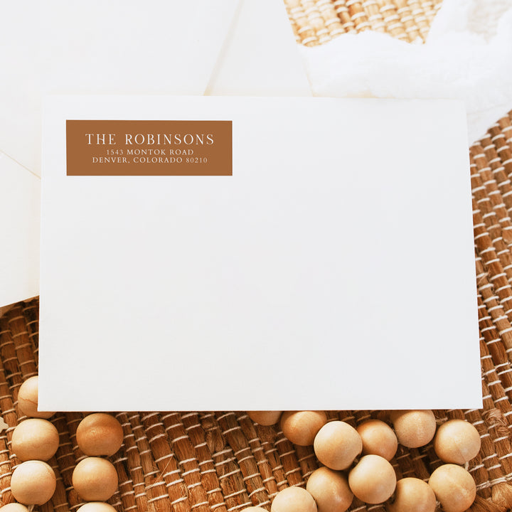MIA Modern Burnt Orange Return Address Label Stickers