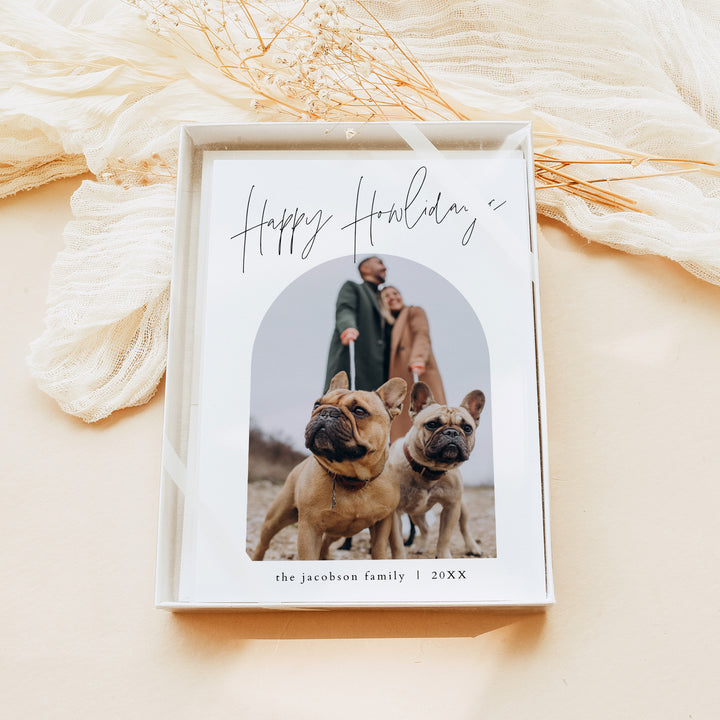 HARLOW Happy Howlidays Personalized Dog Photo Christmas Cards