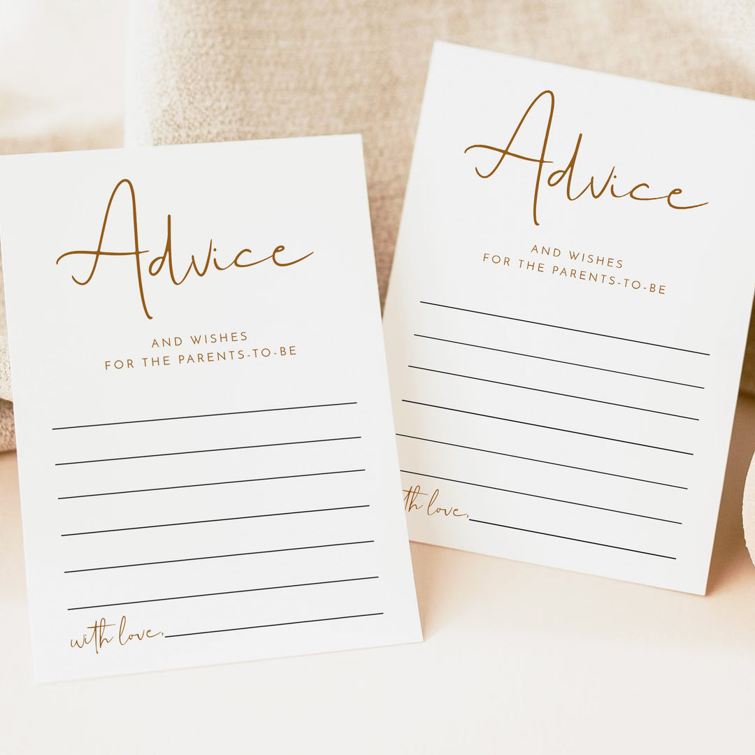 INDIE Rustic Taupe Baby Shower Advice and Wishes for Baby Cards