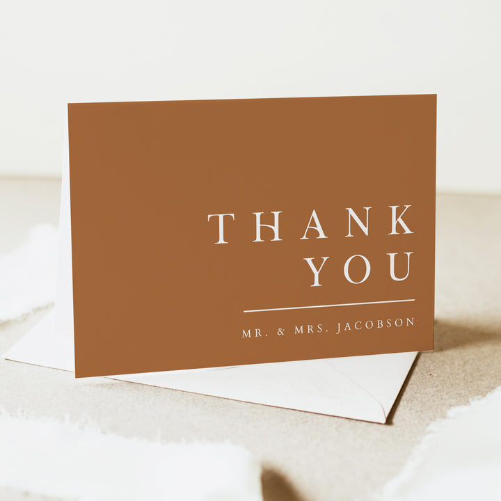 MIA Personalized Burnt Orange Minimalist Thank You Card