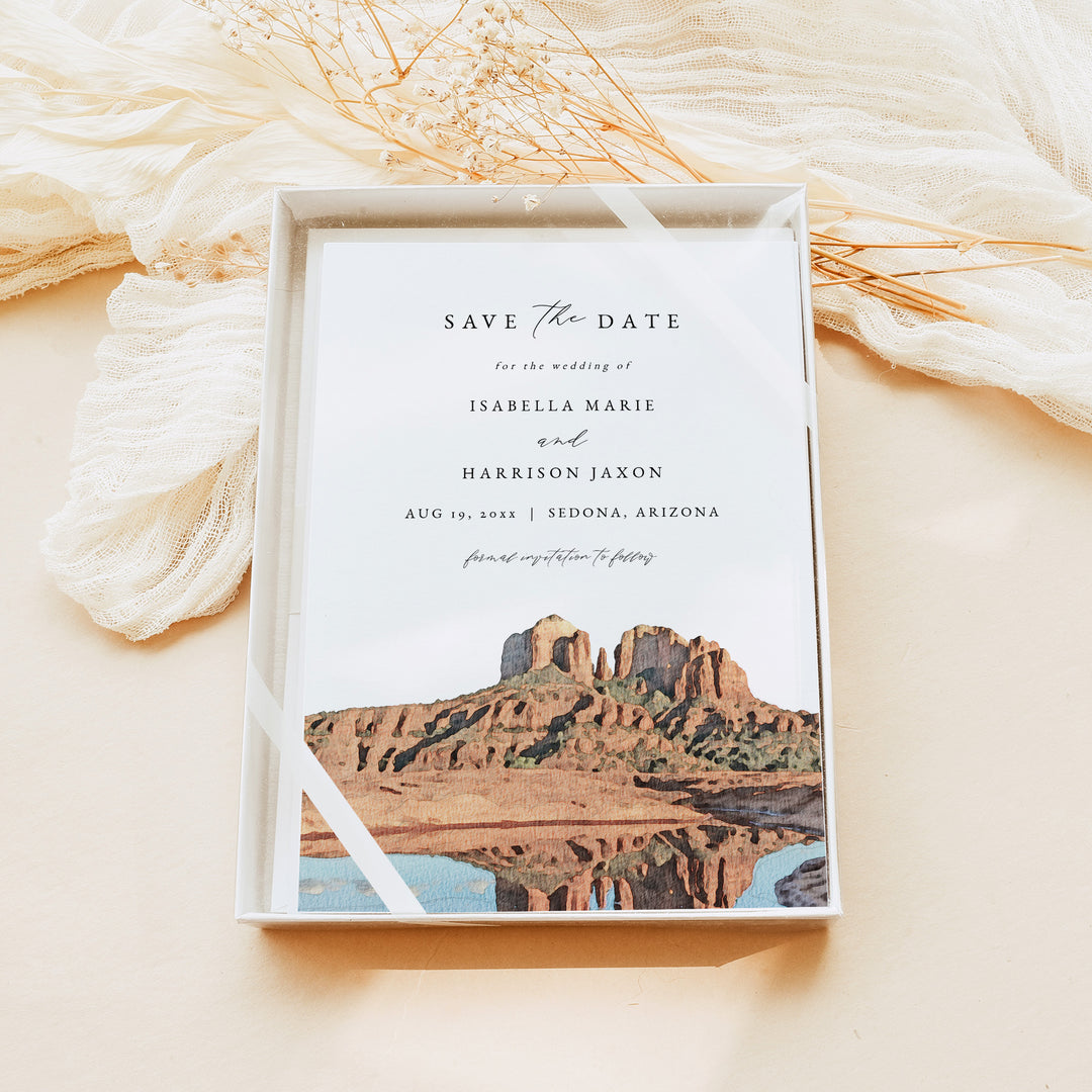 SEDONA Arizona Destination Wedding Photo Save the Date Invitation