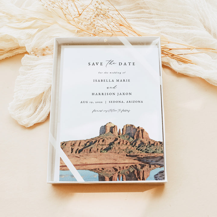 SEDONA Arizona Destination Wedding Photo Save the Date Invitation