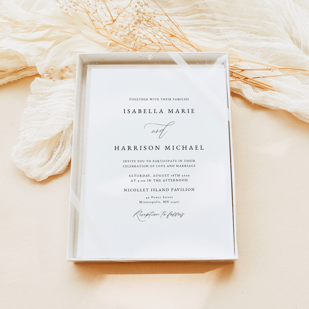 MARAH Romantic Script Photo Wedding Invitations