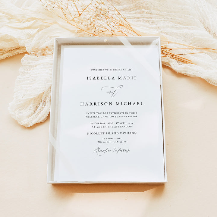 MARAH Romantic Script Photo Wedding Invitations