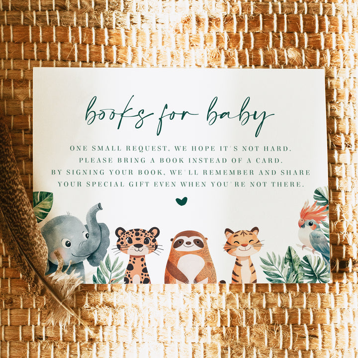 WILDER Safari Baby Shower Books for Baby Card