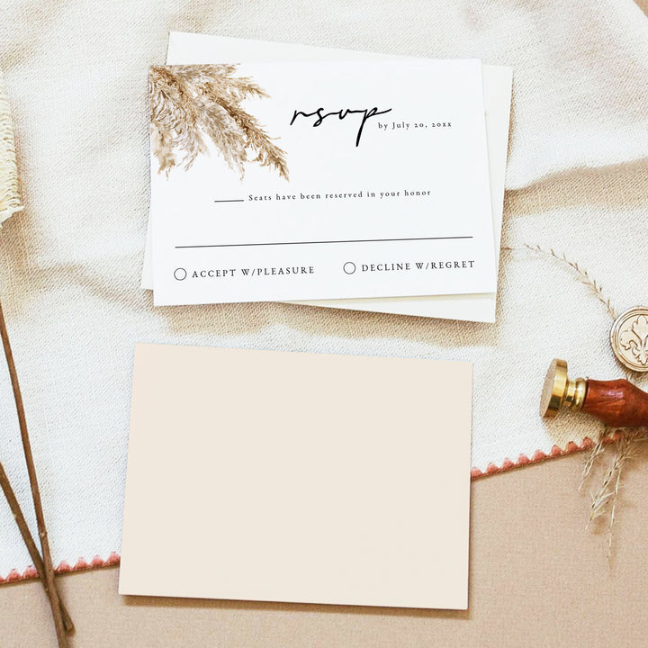 CIERA Rustic Fall Wedding RSVP Card with Envelopes