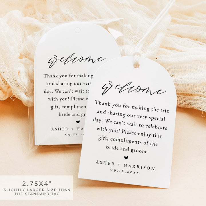 MARAH Modern Arch Wedding Welcome Bag Tags