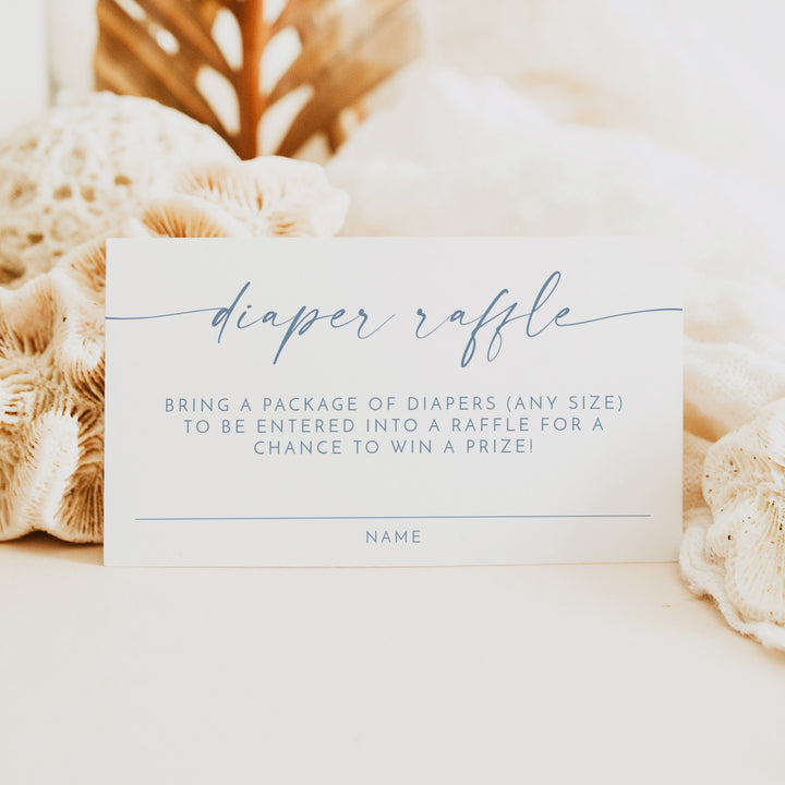 KENNEDY Oh Baby Blue Boho Baby Shower Diaper Raffle Tickets