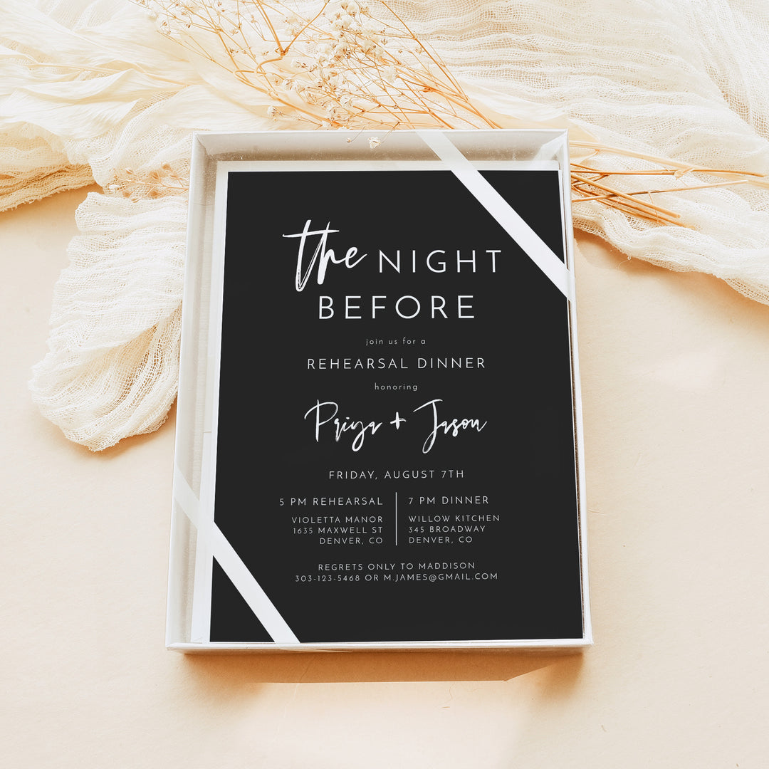 PRIYA The Night Before Wedding Rehearsal Dinner Invitation