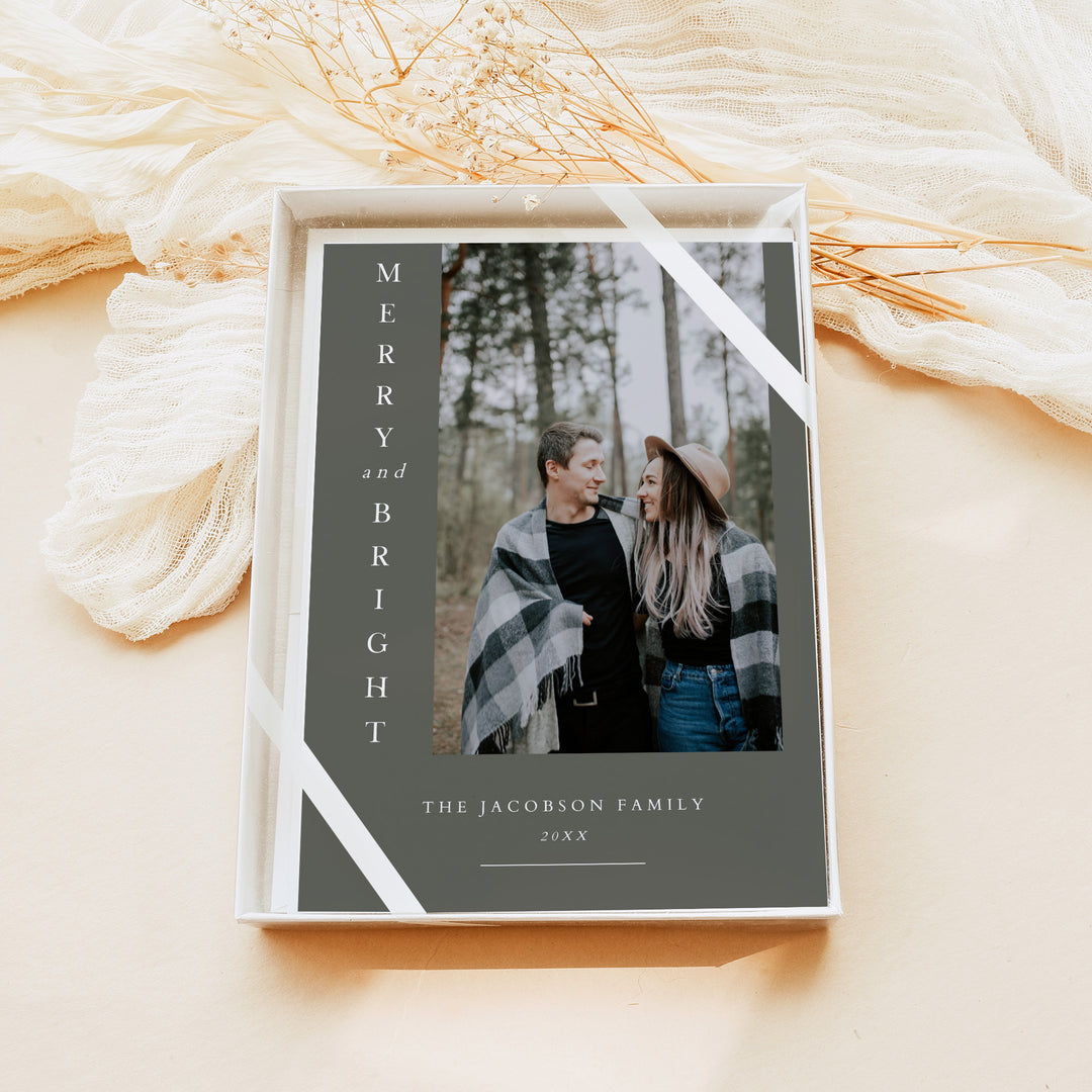 NINA Personalized Merry and Bright Photo Christmas Cards