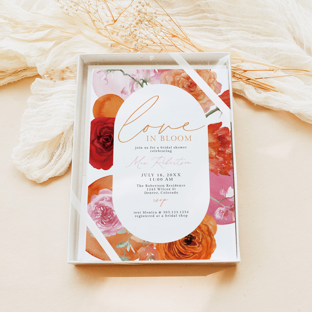 MAX Love in Bloom Summer Floral Bridal Shower Invites