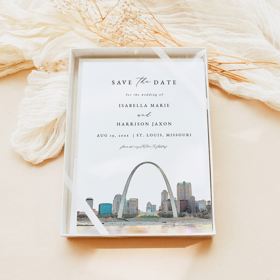 ST LOUIS Missouri Destination Wedding Save the Date Invites with Photo